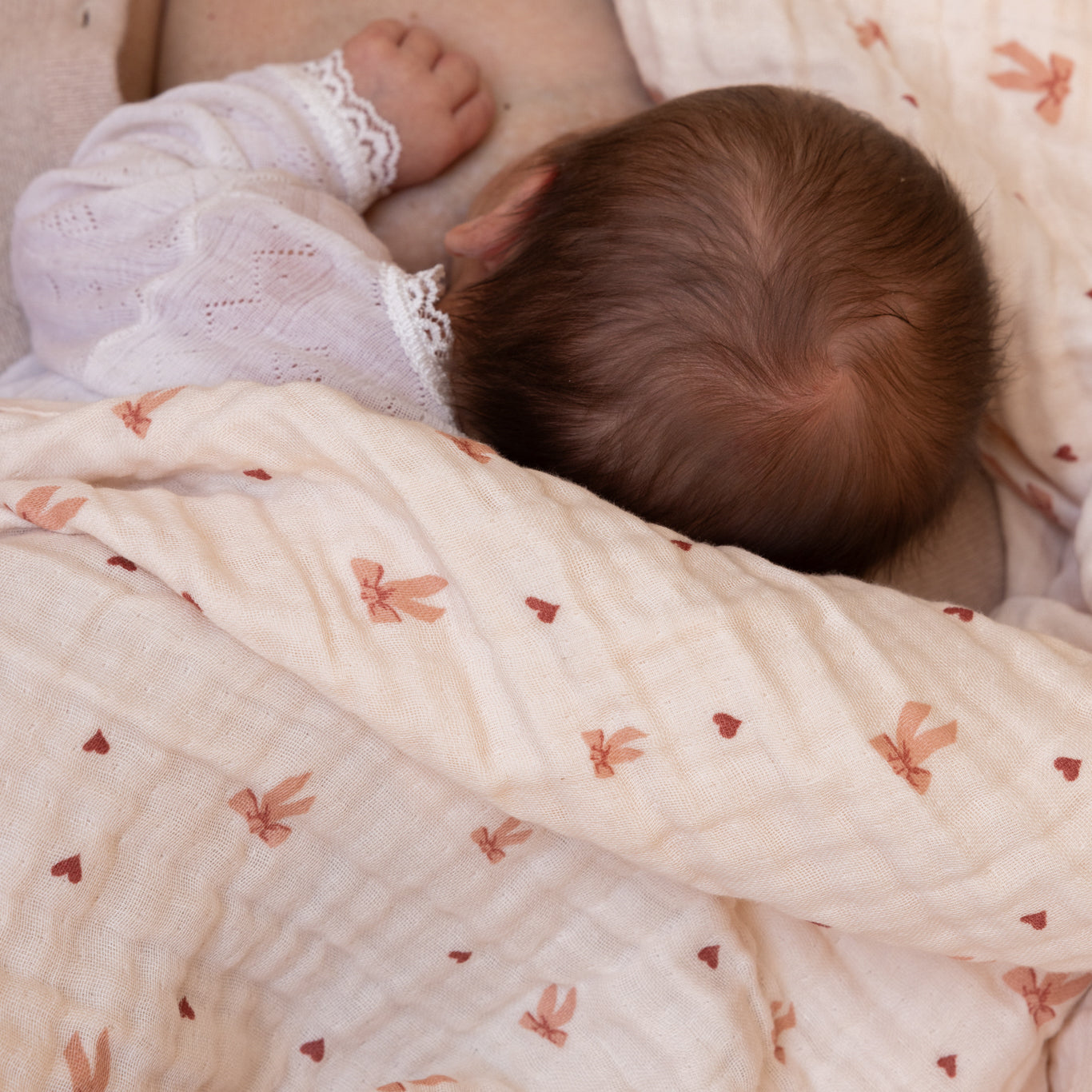 Muslin Baby Blanket - GOTS - Bows