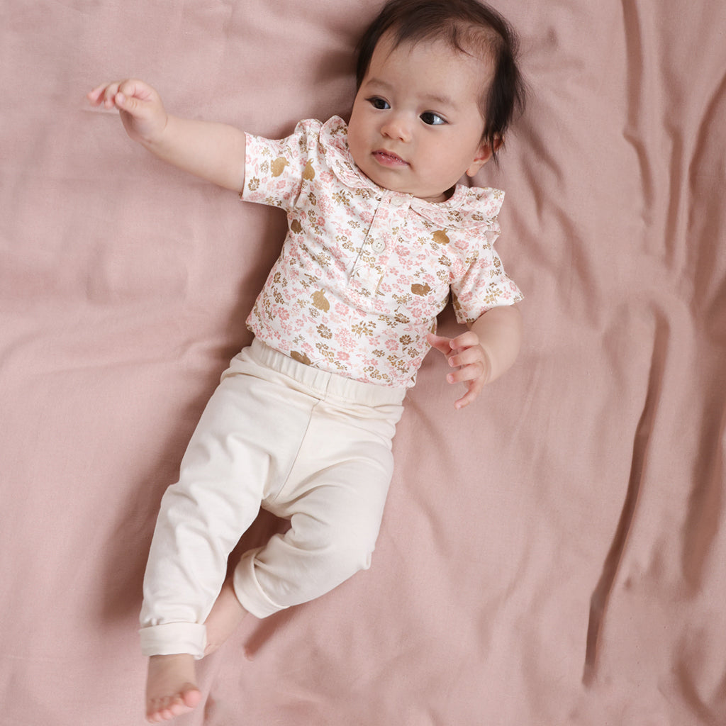 Baby Leggings Louie 62 cm - GOTS - Antique White