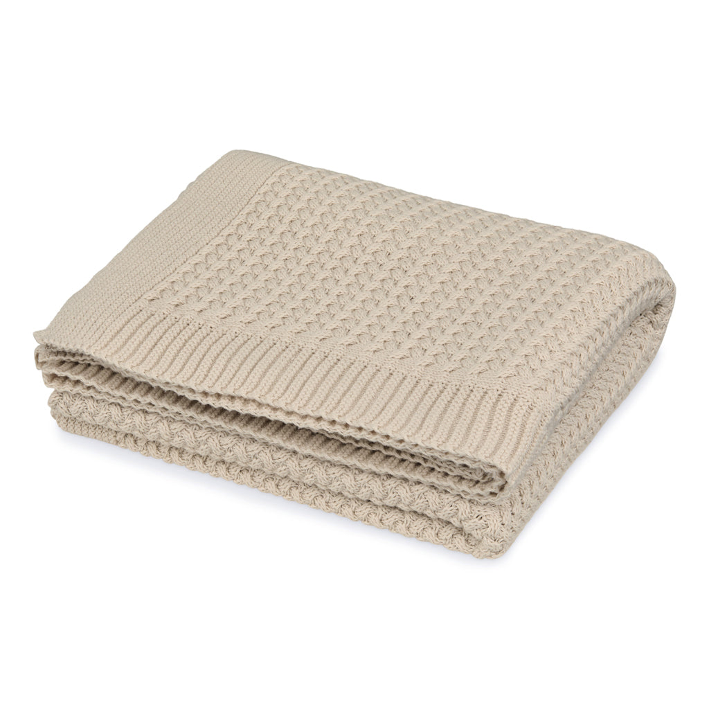 Harper Baby Knit Throw - GOTS - Latte