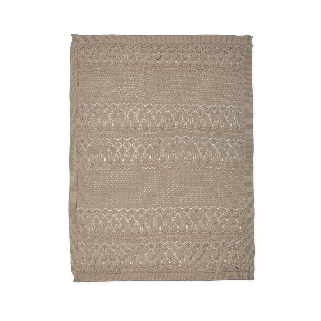 Pointelle Baby Knit Throw - GOTS - Hazel