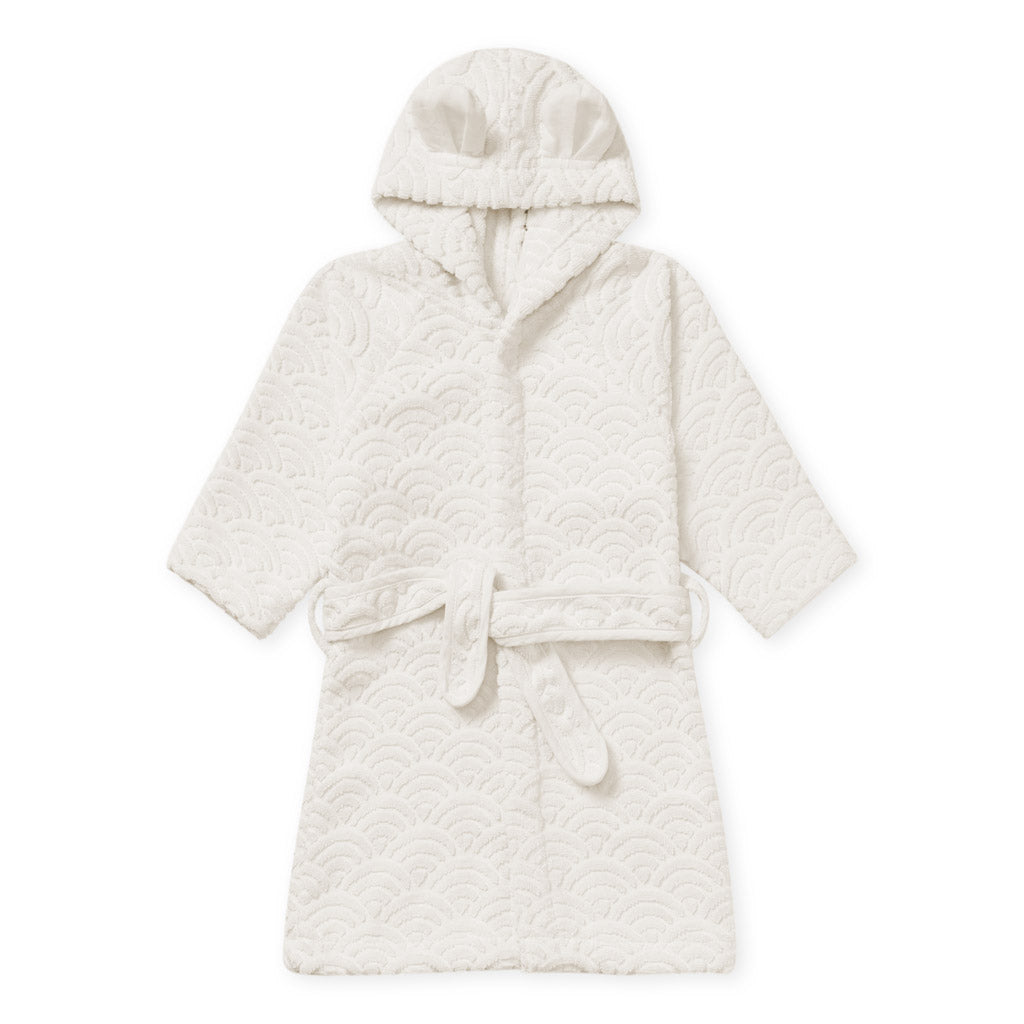 Bathrobe w/ ears, 1-2 yrs - GOTS Off White