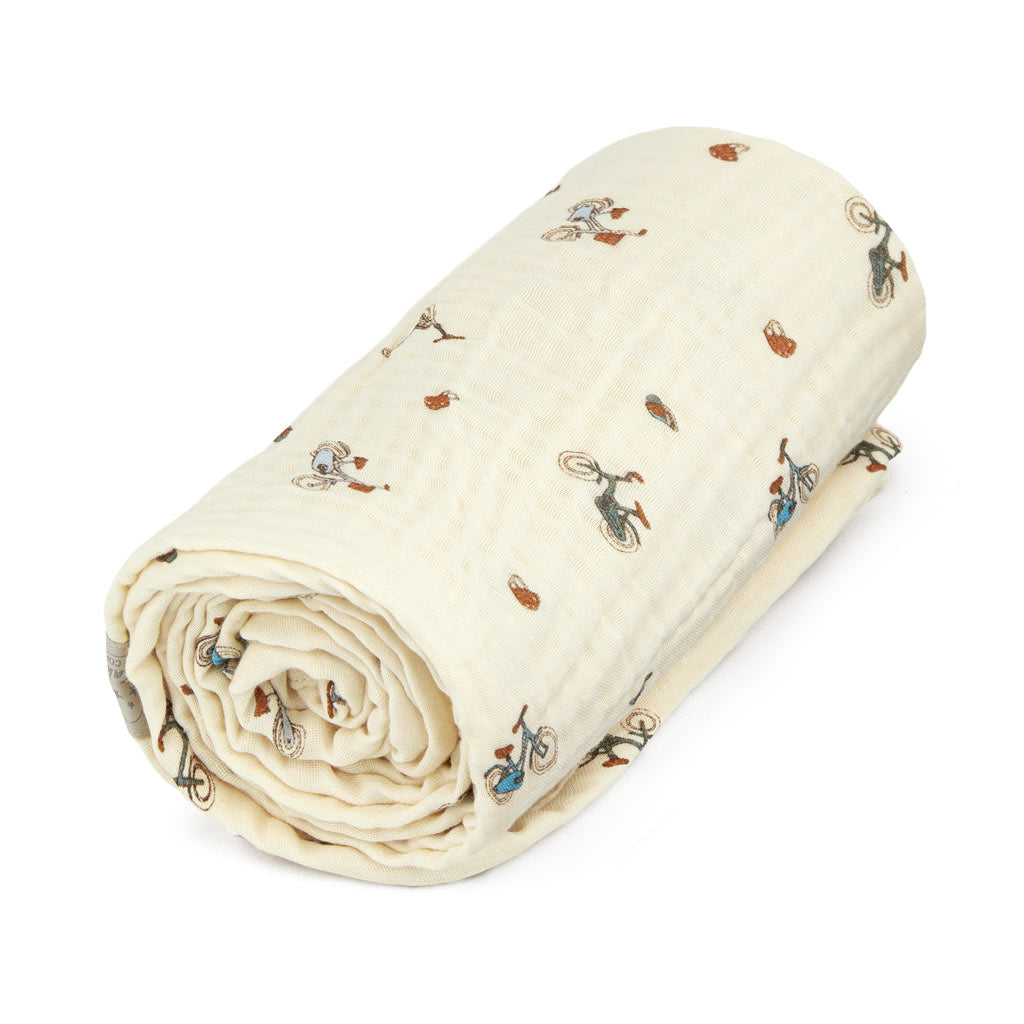 Muslin Baby Blanket - GOTS - Bicycles