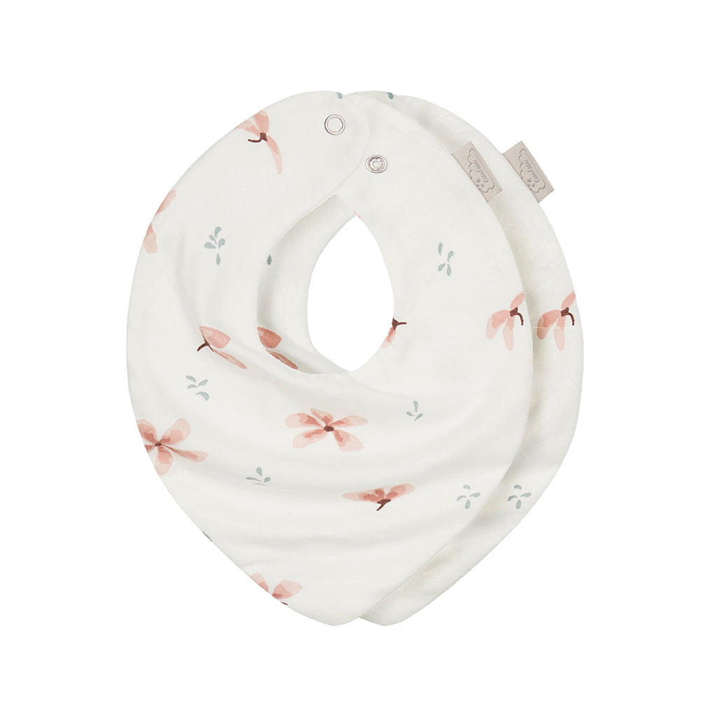 Bandana Bib, Jersey, 2-Pack - GOTS Windflower Creme