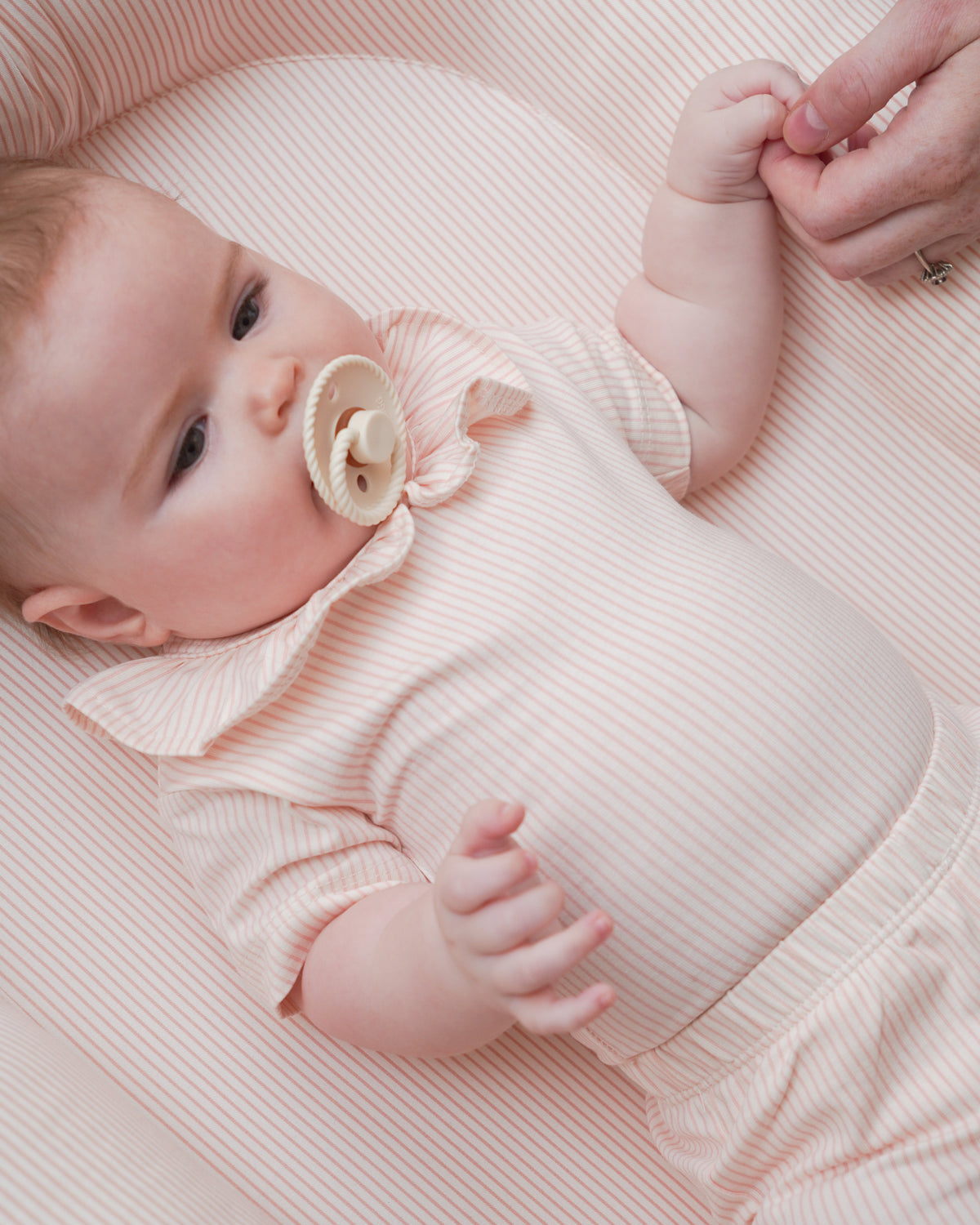 Short Sleeved Body Olivia, 56 cm - GOTS - Classic Stripes Rose
