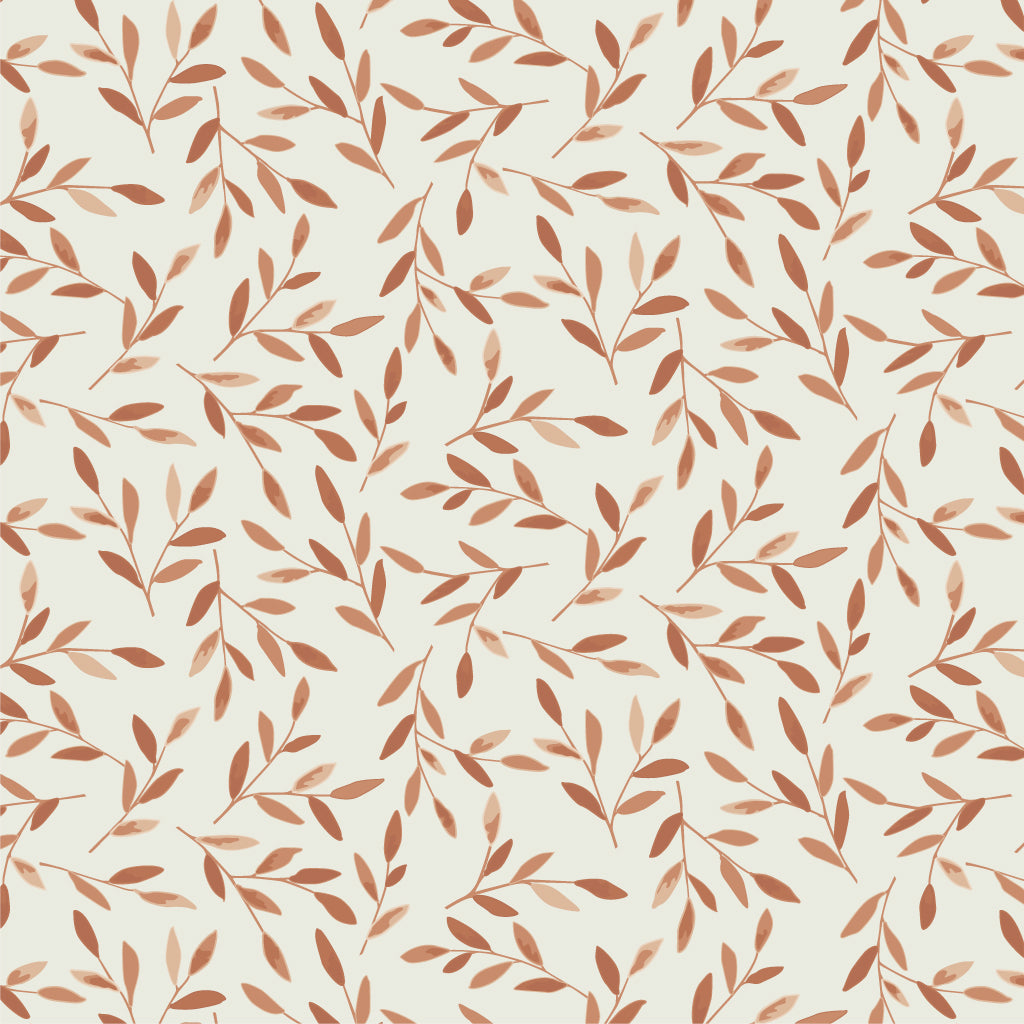 Teething Bib, Jersey - GOTS Caramel Leaves