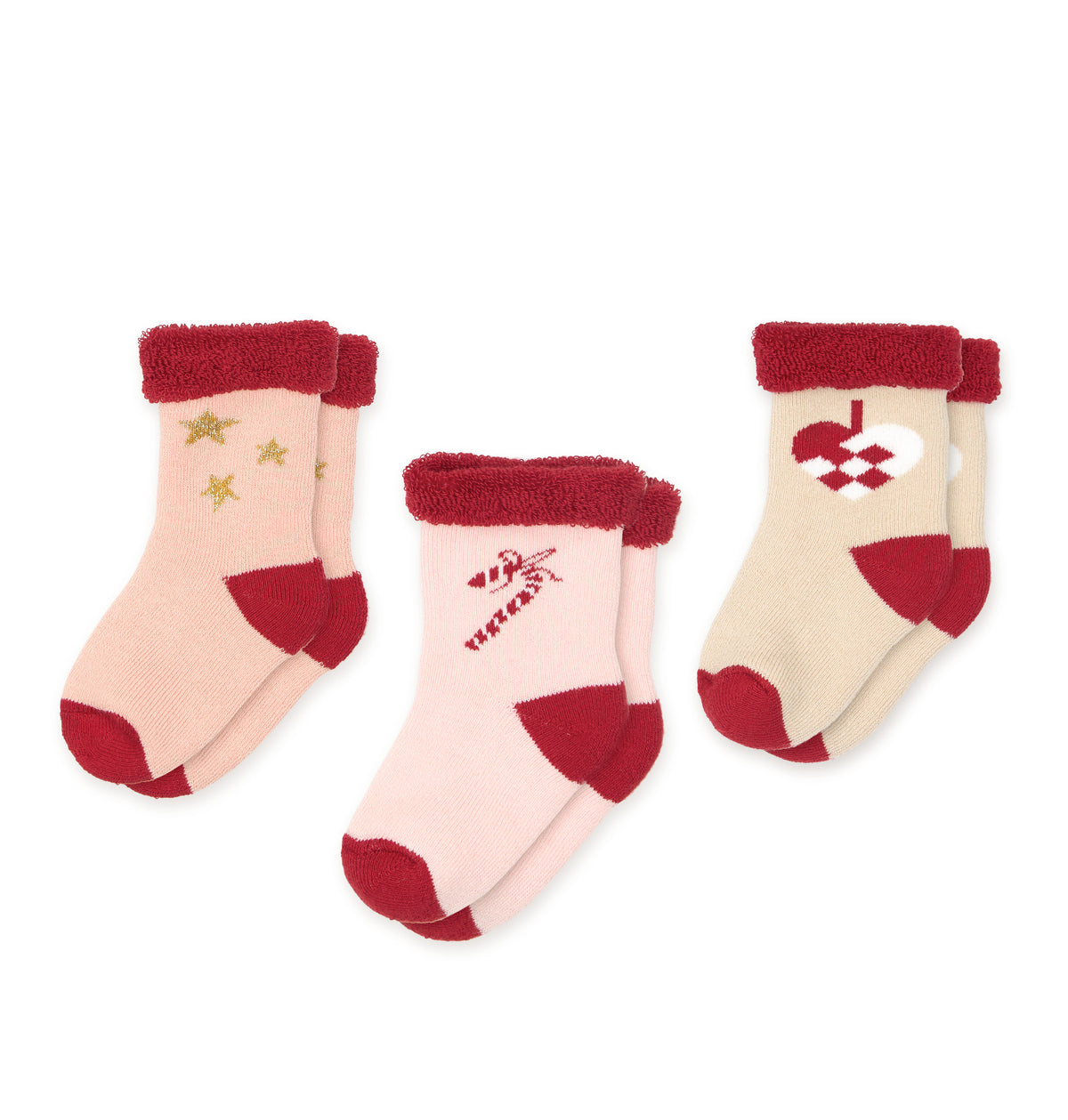 Terry Socks Safi, 3-pack, 13-15 - Candy Cane