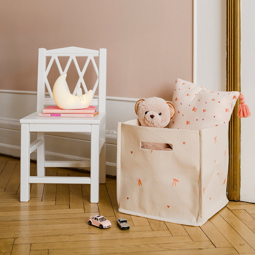 Canvas Storage Basket - GOTS - Bows