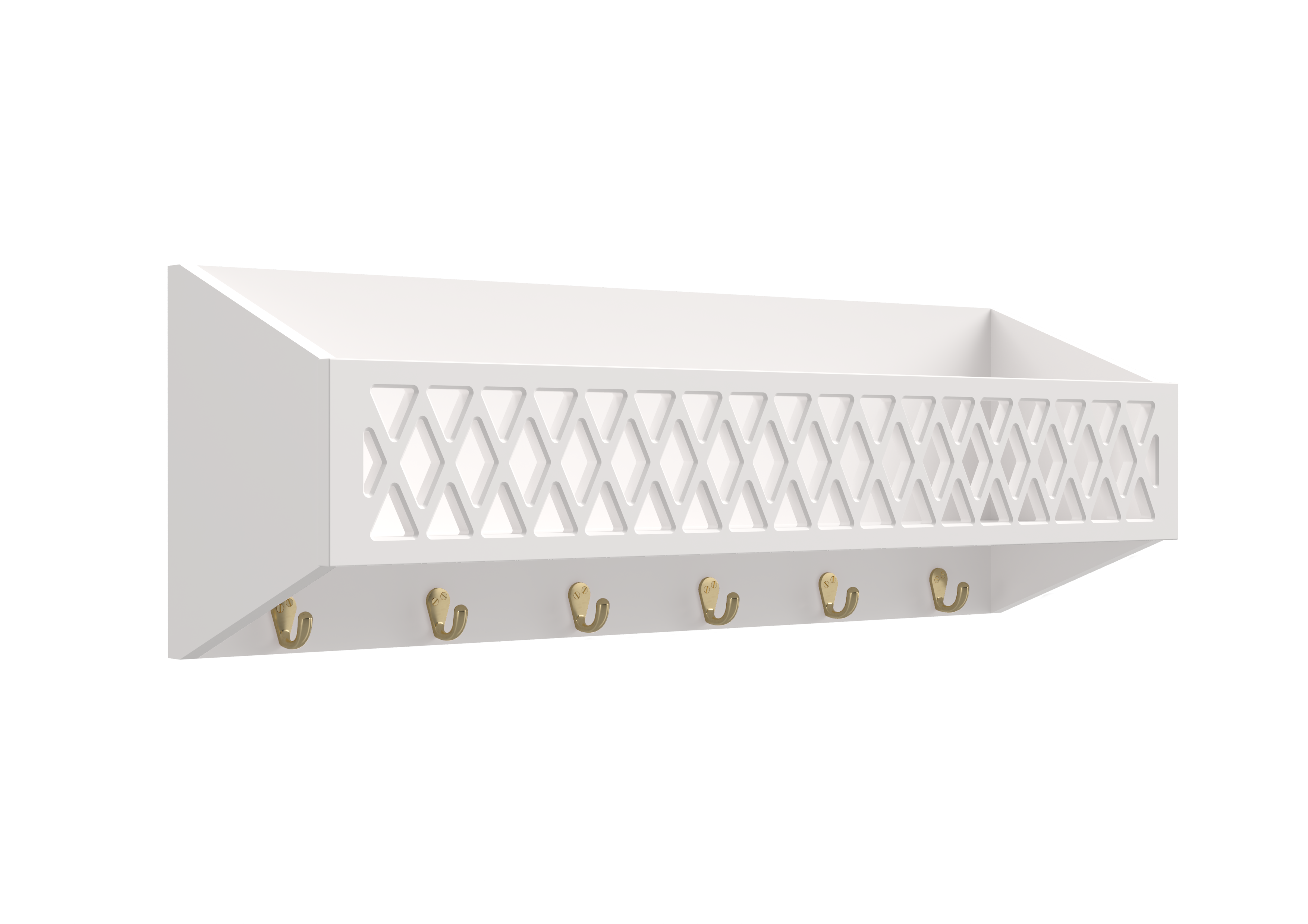Harlequin Shelf with Hooks, FSC Mix - White