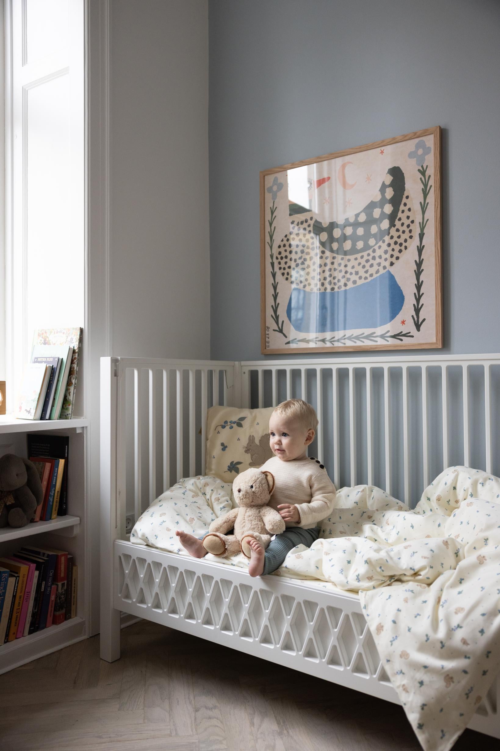 Bedding Set, Junior, 100x140cm - GOTS - Blueberries