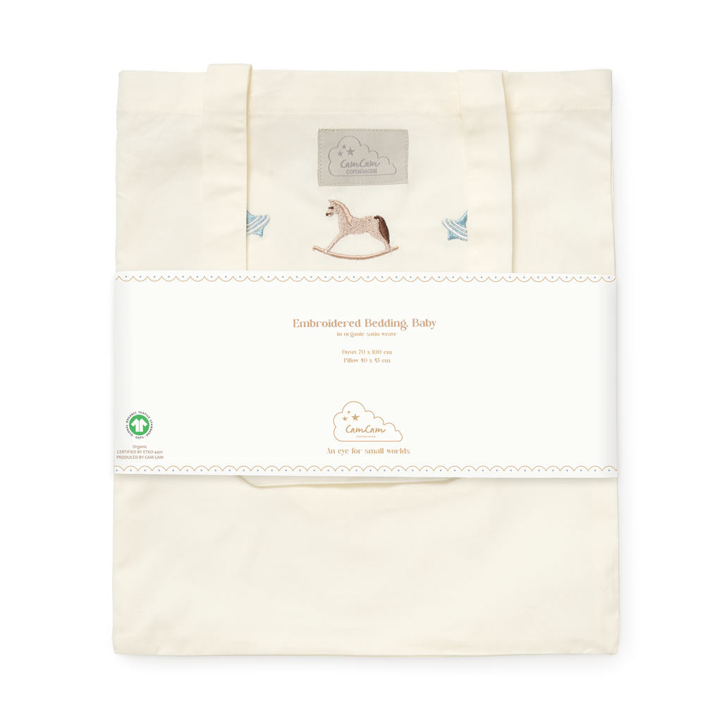 Embroidered Baby Bedding Set, 70x100cm - GOTS - Vintage Toys