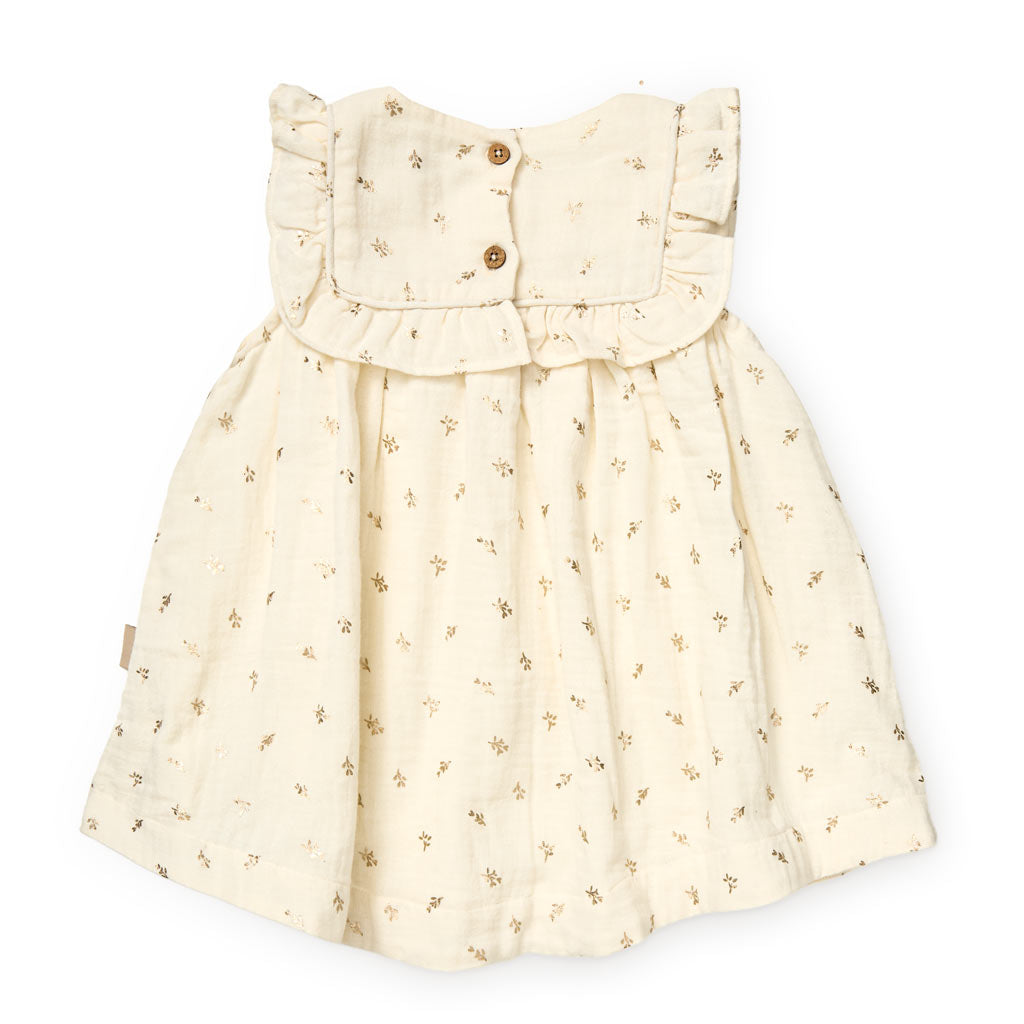 Betty Dress - GOTS - Gold Flower