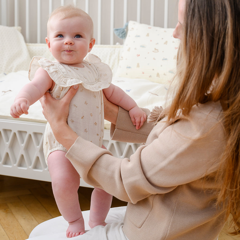 Edith Romper - GOTS - Gold Flower