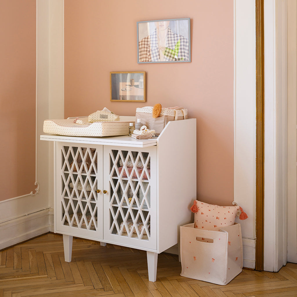 Canvas Storage Basket - GOTS - Bows