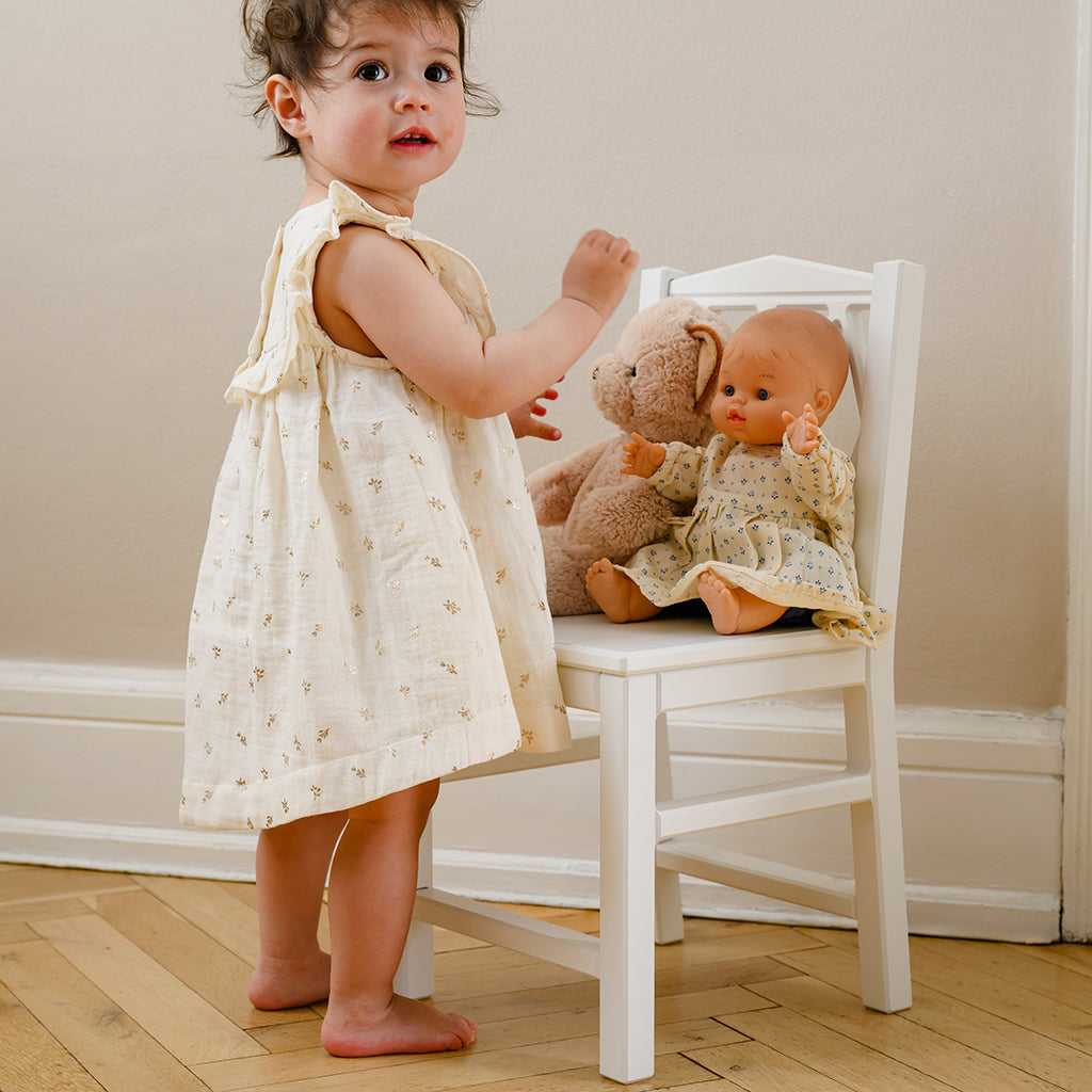 Betty Dress - GOTS - Gold Flower