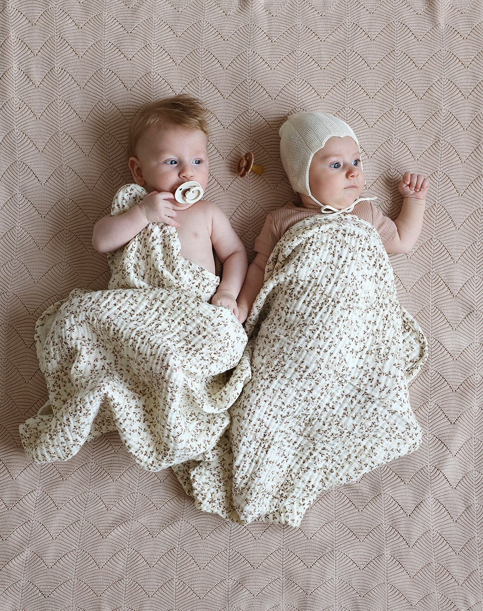 Couverture en mousseline pour bébé - GOTS Lierre