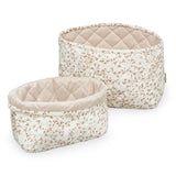Quilted Storage Basket, Set of Two - OCS Lierre/Almond