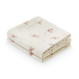 Muslin Cloth, Printed, 2-pack - GOTS Windflower Creme