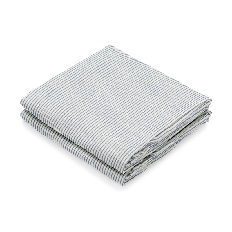 Muslin Cloth, Printed, 2-pack - GOTS Classic Stripes Blue