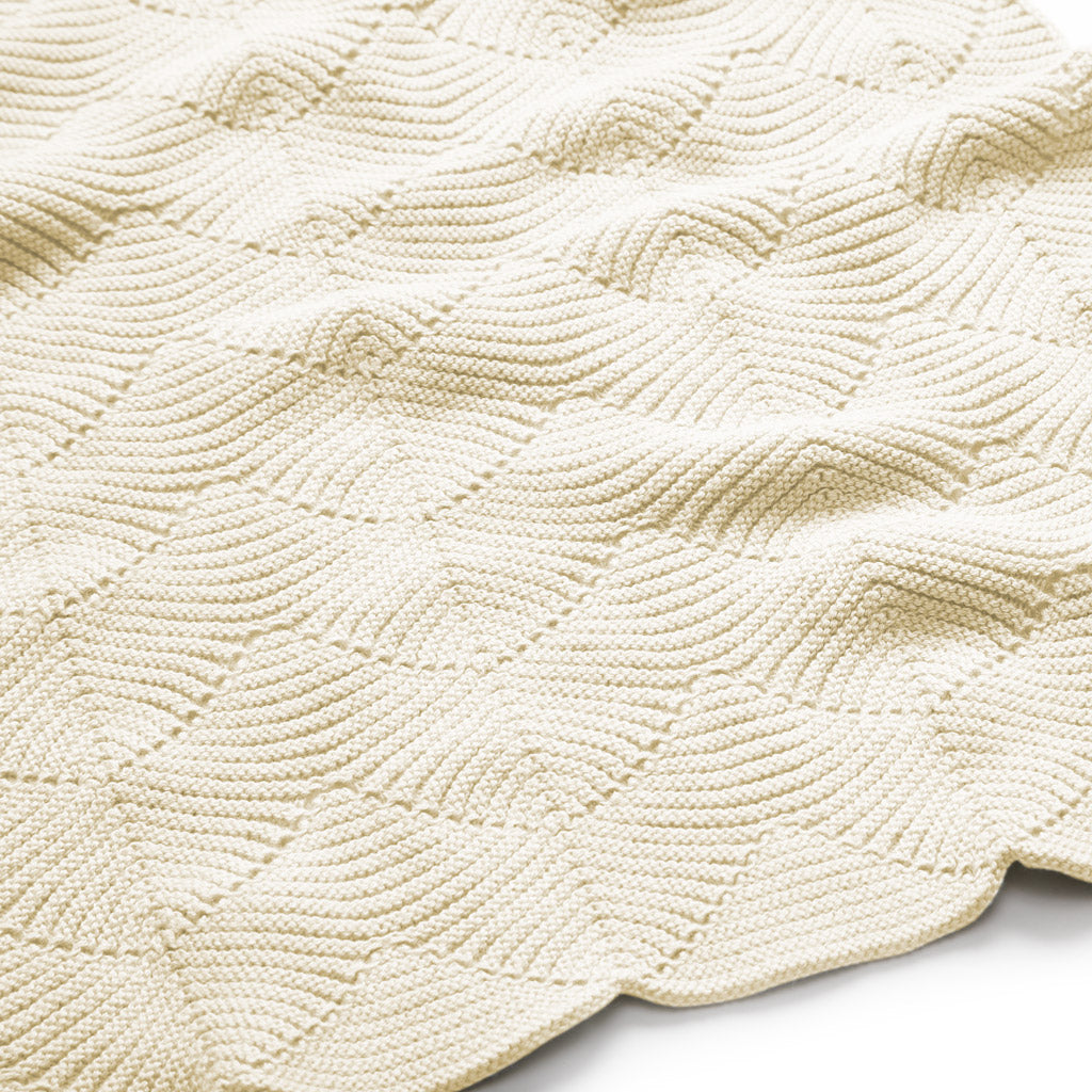 Scallop Knit Blanket - GOTS Natural