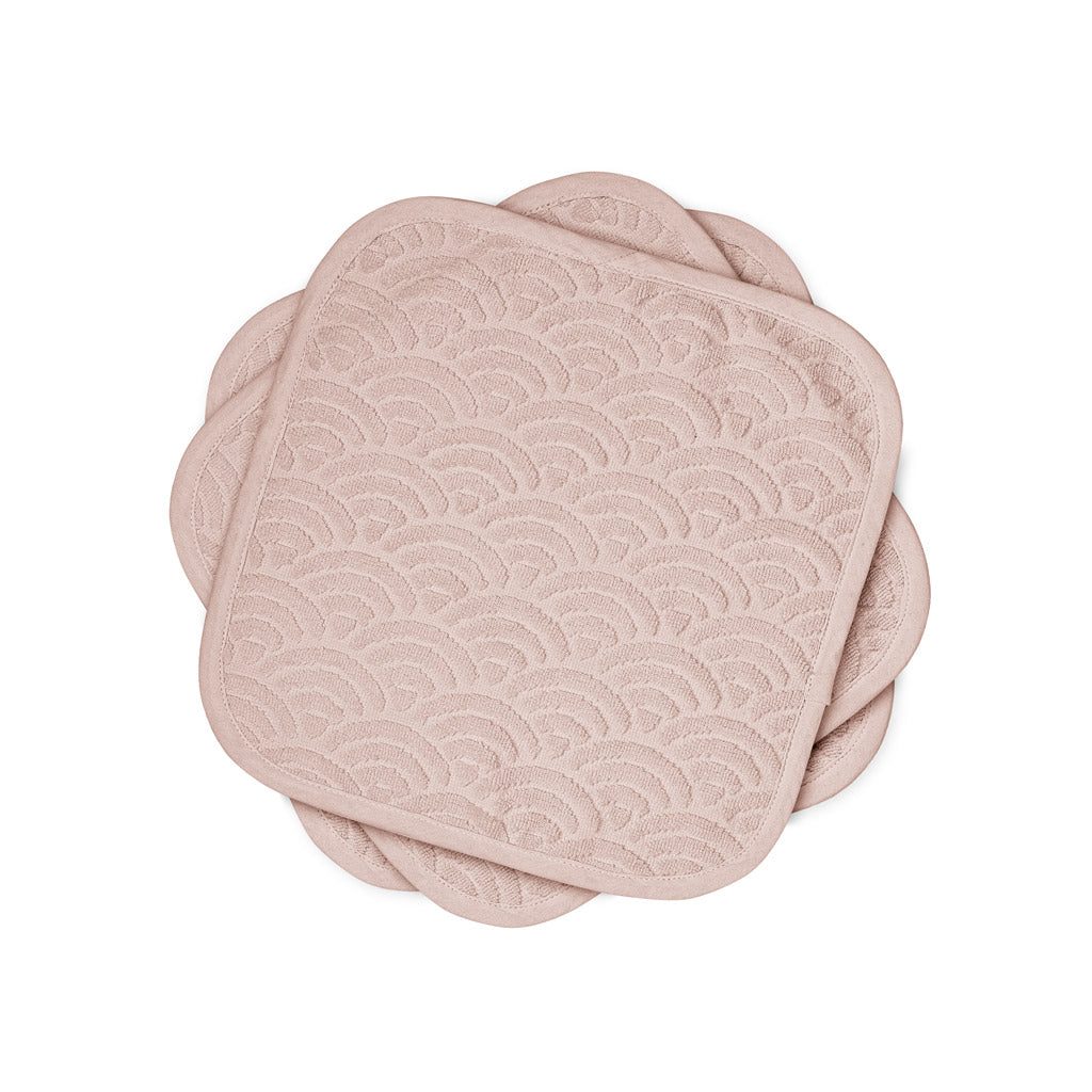Lingettes de Toilette, paquet de 3 - GOTS Vieux rose